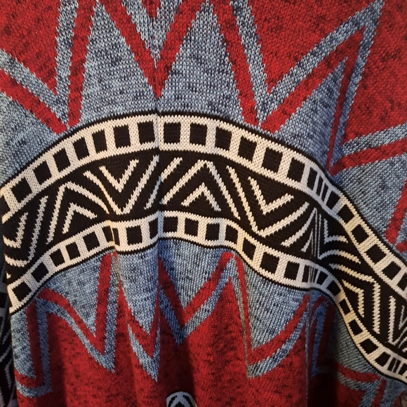 TRUEHITT LOS ANGELES USA Southwestern Aztec cape poncho lightweight acrylic XS/S - Picture 5 of 7